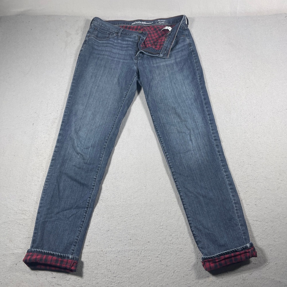 Eddie Bauer Blue Boyfriend Jeans with Red Accents